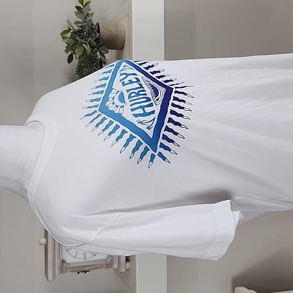 Hurley Short Sleeve White & Blue Tee Unisex - Picture 3 of 6